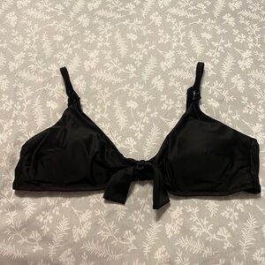 Aerie tie Front Scoop Bikini Top - Black XL